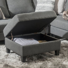 Load image into Gallery viewer, Ottoman With Birch Wood Legs And Cushioned Top For Comfort
