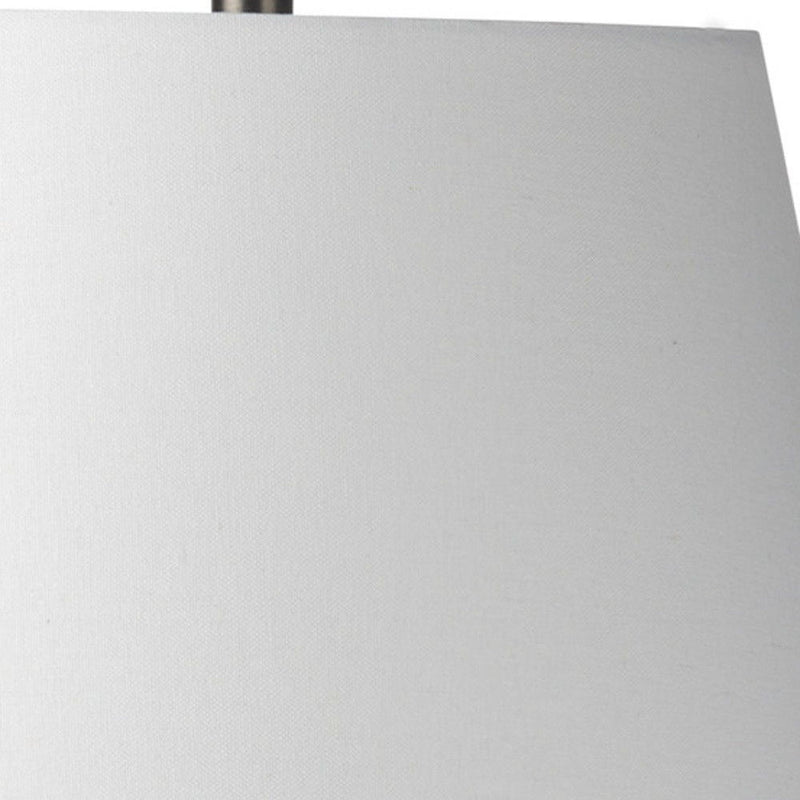 27" Concrete Round Bedside Lamp With Bell Shade - Gray