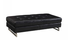 Load image into Gallery viewer, Faux Leather Ottoman - Black / Silver
