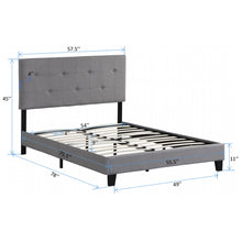 Load image into Gallery viewer, Modern Upholstered Platform Bed Frame With Button Tufted Headboard And Wood Slat Support
