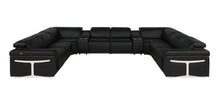 Load image into Gallery viewer, Italian Leather Power Reclining U Shaped Ten Piece Corner Sectional With Console - Black
