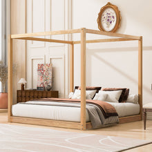 Load image into Gallery viewer, Wood Canopy Platform Bed With Support Legs And Airflow Slats

