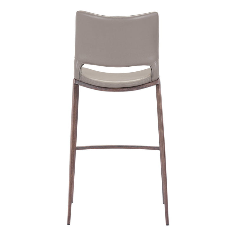 29" Steel Low Back Bar Height Bar Chairs (Set of 2) - Gray And Brown