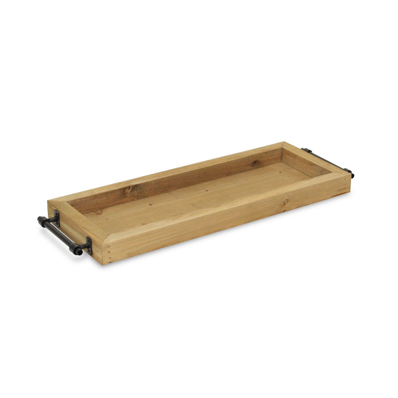 Solid Wood Handmade Vanity Tray With Handles - Natural