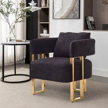 Load image into Gallery viewer, Modern Decorative Chair Teddy Fleece Upholstered And Metal Foot
