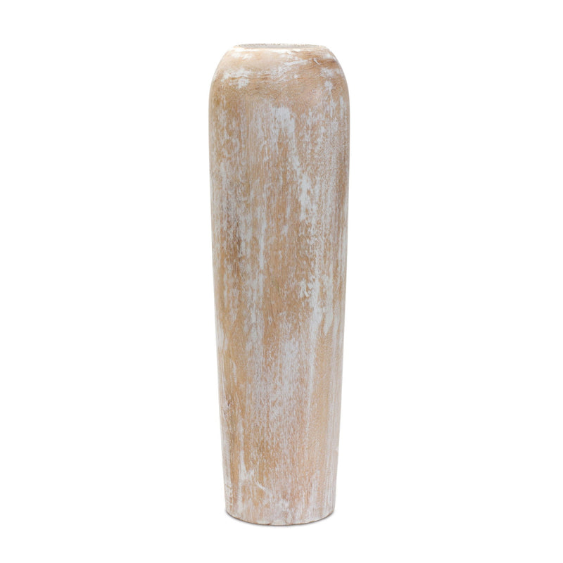 Round Floor Vase - Brown / White
