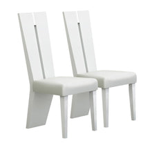 Load image into Gallery viewer, Upholstered Faux Leather Ladder Back Dining Side Chairs (Set of 2) - White
