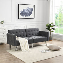 Load image into Gallery viewer, Futon Sofa Bed Convertible Folding Lounge Couch, Armrests
