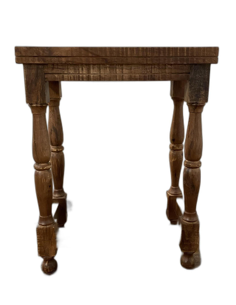 Modern Farmhouse Narrow Solid Wood End Table - Brown