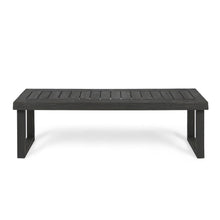 Load image into Gallery viewer, Realm - Outdoor Bench With Slat Panel Top And Base - Dark Gray
