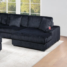Load image into Gallery viewer, 1 Piece Right Arm Facing Chaise With Cup Holder Only Modular Piece Texture Upholstered Living Room Furniture - Black
