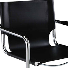 Load image into Gallery viewer, Leather Dining Arm Chairs (Set of 2) - Black / Silver
