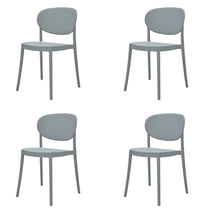 Load image into Gallery viewer, Contemporary Heavy Duty Plastic Dining Side Chairs (Set of 4) - Gray
