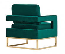Load image into Gallery viewer, Stylish Velvet Steel Chair - Green And Gold
