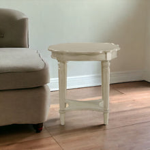 Load image into Gallery viewer, Solid Wood Oval End Table With Shelf - Off White
