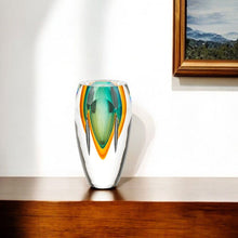 Load image into Gallery viewer, Abstract Cylinder Murano Table Vase - Green
