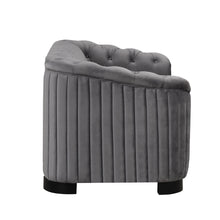 Load image into Gallery viewer, 64&quot; Velvet Upholstered Loveseat Sofa,Modern Loveseat Sofa with Thick Removable Seat Cushion,2-Person Loveseat Sofa Couch for Living Room,Bedroom,or Small Space,Gray
