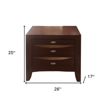 Load image into Gallery viewer, Three Drawers Solid Wood Nightstand - Espresso
