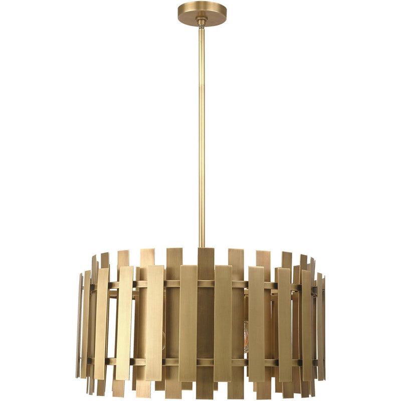 20" Six Light Dimmable Chandelier With Shades - Brass