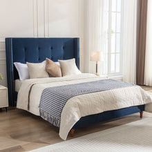 Load image into Gallery viewer, Peyton - Upholstered Bed With 54" High Headboard, Traditional Hand Buttoned Tufting
