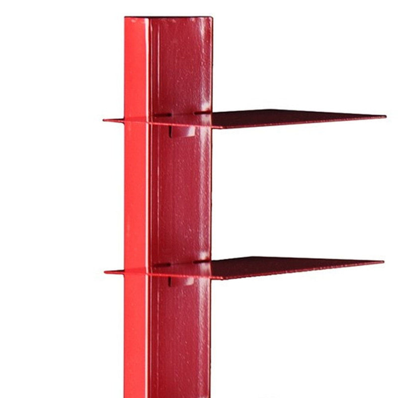 Twelve Tier Narrow Tower Bookcase - Red