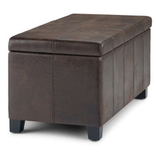 Load image into Gallery viewer, Dover - Storage Ottoman Bench - Distressed Brown
