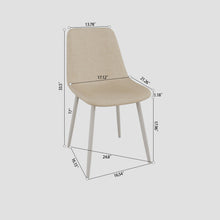Load image into Gallery viewer, Modern Kitchen Dining Chairs (Set of 4) With Linen Padding And Sturdy Metal Legs - Beige

