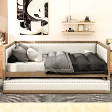 Load image into Gallery viewer, Full Size Daybed With Trundle And Nailhead Decoration - Wood
