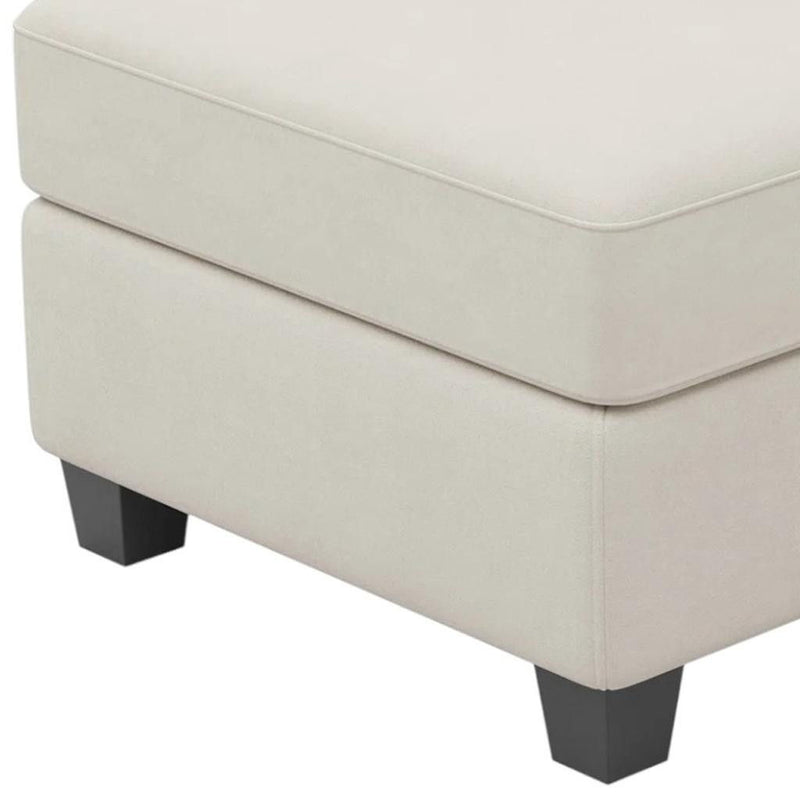 Velvet Storage Ottoman (714333) - Beige / Black