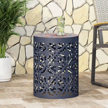 Load image into Gallery viewer, Airy - Outdoor Side Table With Lace Cut Design And Metal Frame
