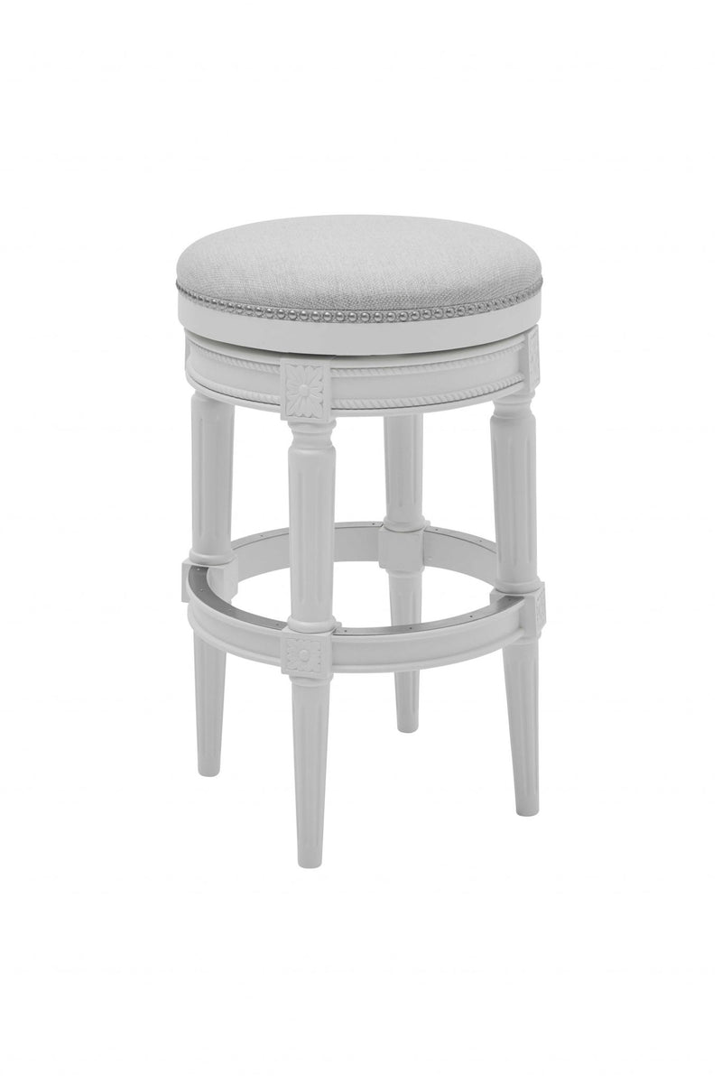26" Solid Wood Swivel Backless Bar Height Bar Chair - Gray