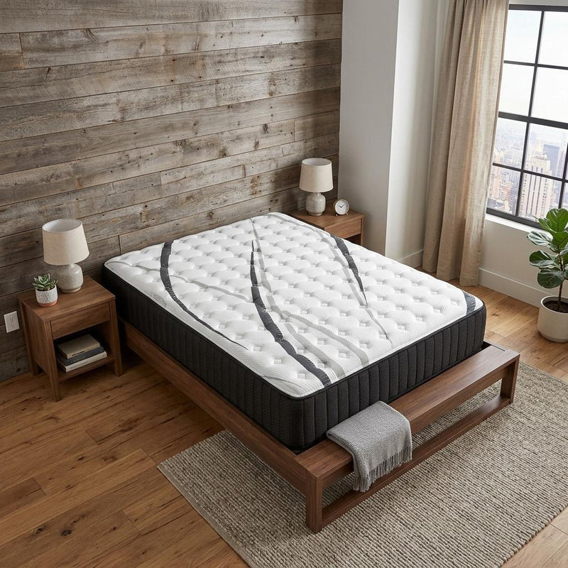 Graphite And Titanium Infused Gel Memory Foam Firm Hybrid Mattress - King