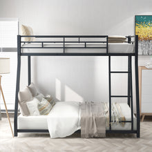 Load image into Gallery viewer, Metal Floor Bunk Bed, Twin over Full,Black(OLD SKU:MF193244AAB)
