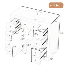 Load image into Gallery viewer, Modern Bathroom Vanity With Sink Combo, 6 Drawers And 1 Cabinet
