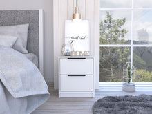 Load image into Gallery viewer, 16.1" x 14.2" x 18.8" Two Drawer Faux Wood Nightstand - White
