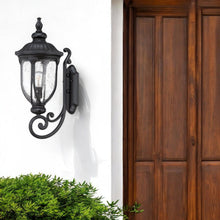 Load image into Gallery viewer, XL Cast Aluminum Glass Lantern Wall Light - Matte Black
