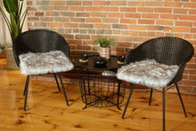 Load image into Gallery viewer, 17" X 17" Gradient Faux Fur Dining Chair Pad (Set of 2) - Brown / White
