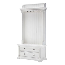 Load image into Gallery viewer, Classic Hall Tree Coat Rack With Drawers - White
