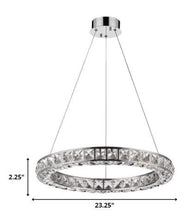 Load image into Gallery viewer, Faux Crystal Bling Ring LED Hanging Light - Silver
