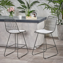 Load image into Gallery viewer, Yearning - Iron Counter Stool With Water Resistant Cushion
