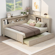 Load image into Gallery viewer, Full Size Daybed With Storage Shelves And Trundle - Ancient White
