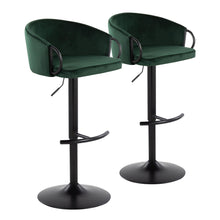 Load image into Gallery viewer, Claire - Contemporary Adjustable Barstool With Swivel With Rounded T Footrest (Set of 2)
