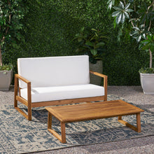 Load image into Gallery viewer, Belgian - Loveseat &amp; Coffee Table Set With Water Resistant Cushions
