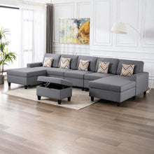 Load image into Gallery viewer, Nolan - Fabric 6 Piece Sectional Sofa With Pillows And Interchangeable Legs
