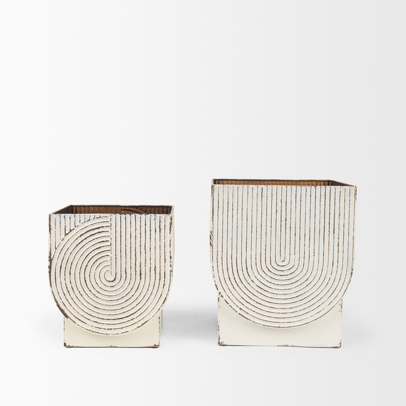 Rectangular Pot Planters (Set of 2) - White