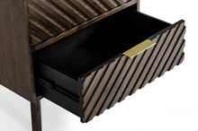 Load image into Gallery viewer, Classic Chevron Nightstand With Two Drawers - Dark Brown
