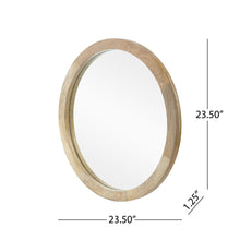 Load image into Gallery viewer, Mango Wood Round Mirror With Glass Surface - Natural
