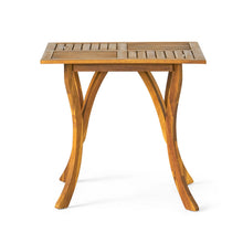 Load image into Gallery viewer, Outdoor Rectangular Table With Curved Legs And Perpendicular Wooden Slats Table Top
