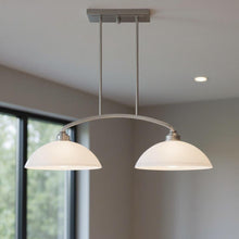 Load image into Gallery viewer, 10" Two Light Dimmable Chandelier With Shades - Nickel

