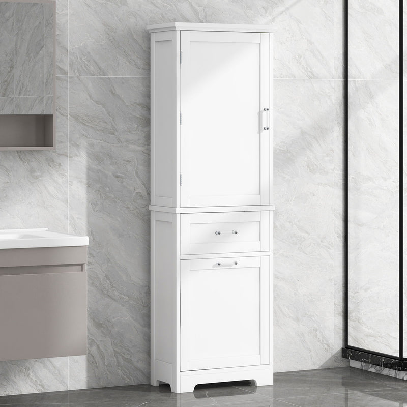 Tall Freestanding Bathroom Storage Cabinet With Adjustable Shelf And 2 Drawers